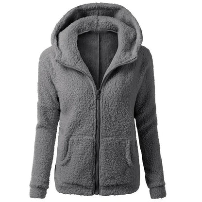 Women’s Warm Fleece Zip-Up Hoodie Coat