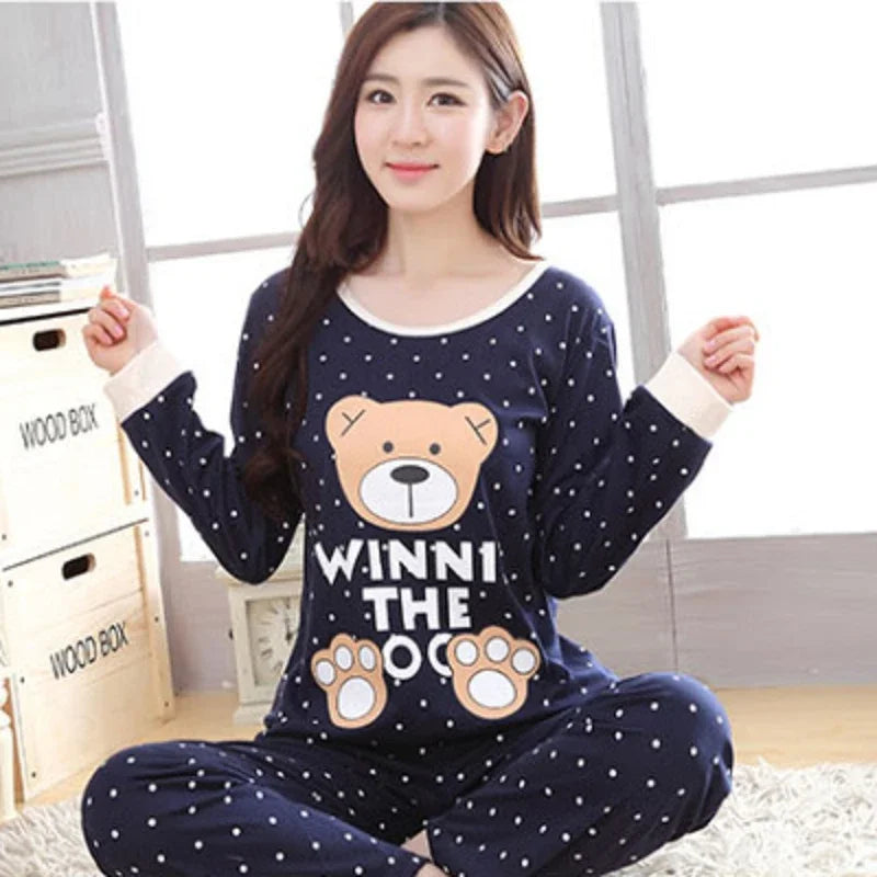 2-Piece Teacup Print Pajama Set