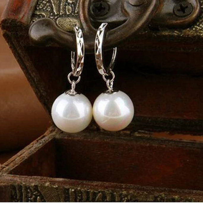 925 Sterling Silver Freshwater Pearl Hoop Earrings for Women