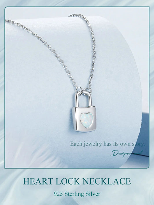 JEW005NEC          925 Sterling Silver Lotus Pendant Necklace Pink Opal Flower Neck Chain - Klixstore