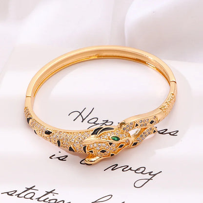 Leopard Diamond Bangle Bracelet
