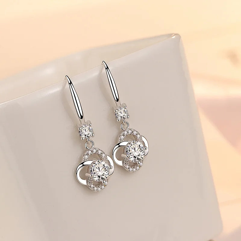 925 Sterling Silver Charm Hoop Earrings
