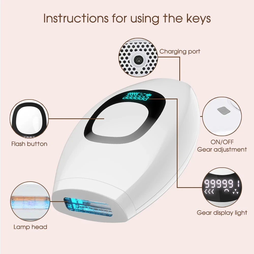 990,000 Flashes IPL Laser Hair Removal Device