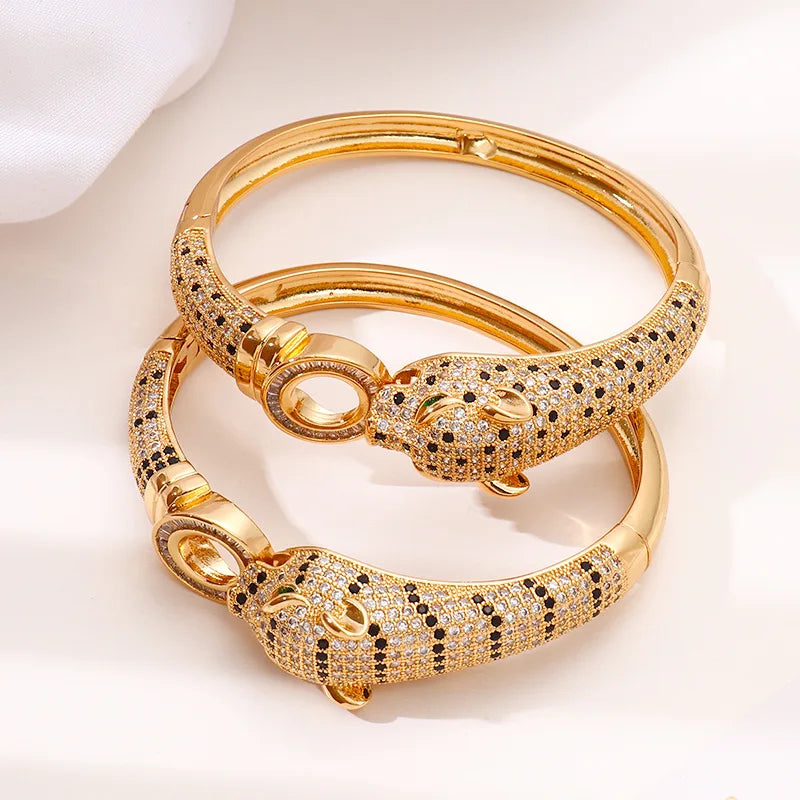Leopard Diamond Bangle Bracelet