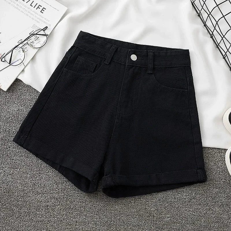 Loose Wide Leg Denim Shorts for Women