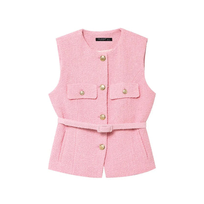 Sequin  Belted Vest for Women