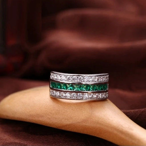 Elegant Cubic Zirconia 925 Sterling Silver Engagement Ring for Women