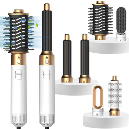 6-in-1 Ionic Hot Air Brush Hair Styler & Blow Dryer with Detachable Heads