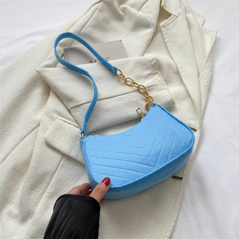 Women's Mini Felt Crescent Bag