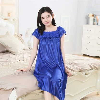Plus Size Satin Silk Nightgown