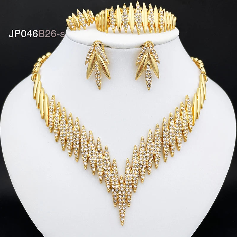 Fashion Queen  Gold Color 4 Pieces Jewelry Set