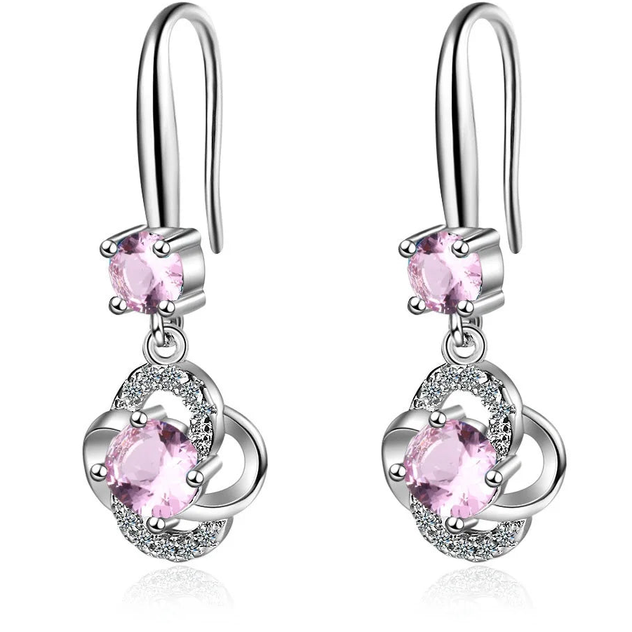 925 Sterling Silver Crystal Dangle Earrings for Women