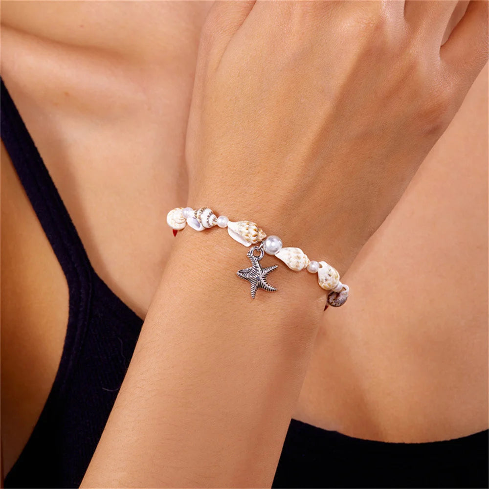 Shell Beads Dolphin Starfish Bracelet