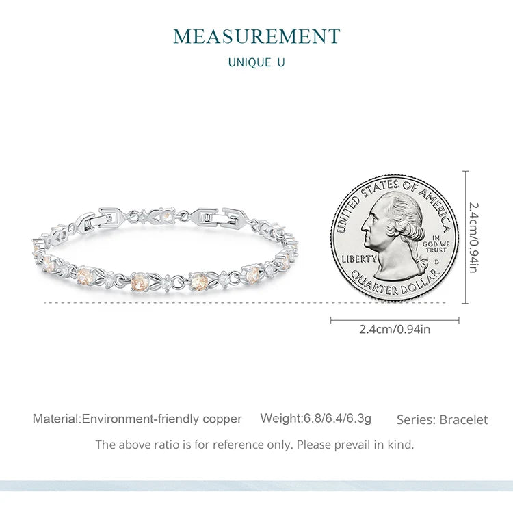 Luxury Rose Gold Multicolor Zircon Bracelet