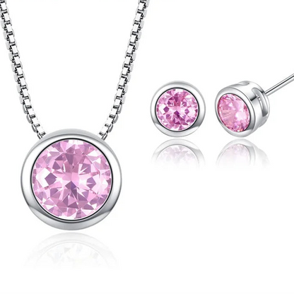 Elegant Pendant & Stud Earrings in 9 Vibrant Colors