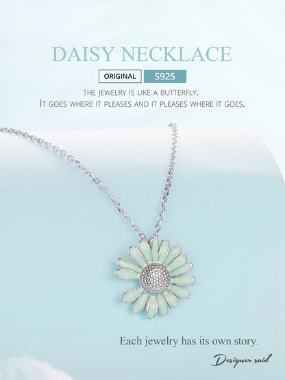 Fresh Green Flower Chain Necklace