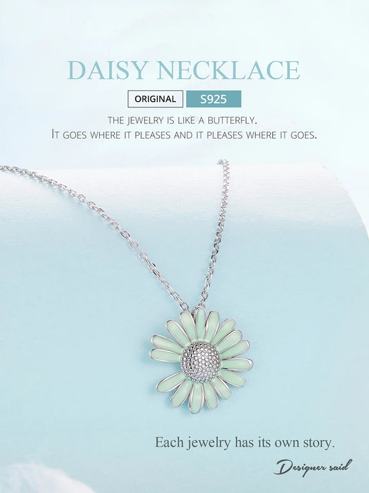 Fresh Green Flower Chain Necklace