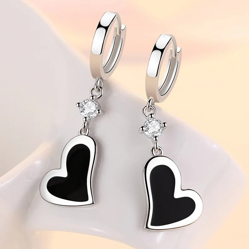 925 Sterling Silver Original Charm Double Hoop Earrings