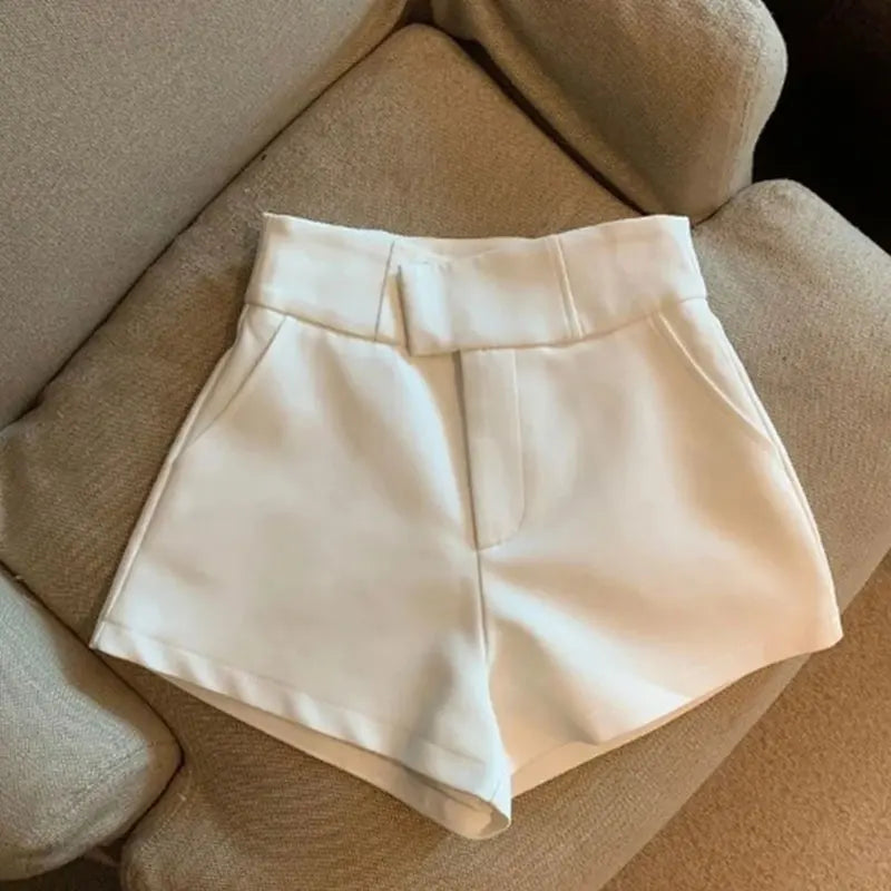 High Waist Black or white A-Line Shorts for Women