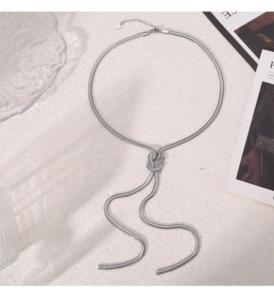 18k Gold Knotted Snake Chain Jewelry Set for Women