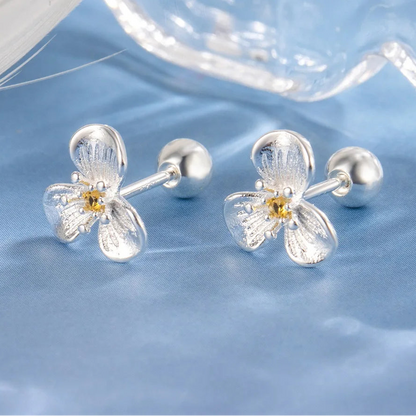 925 Silver Classic Flower Stud Earrings
