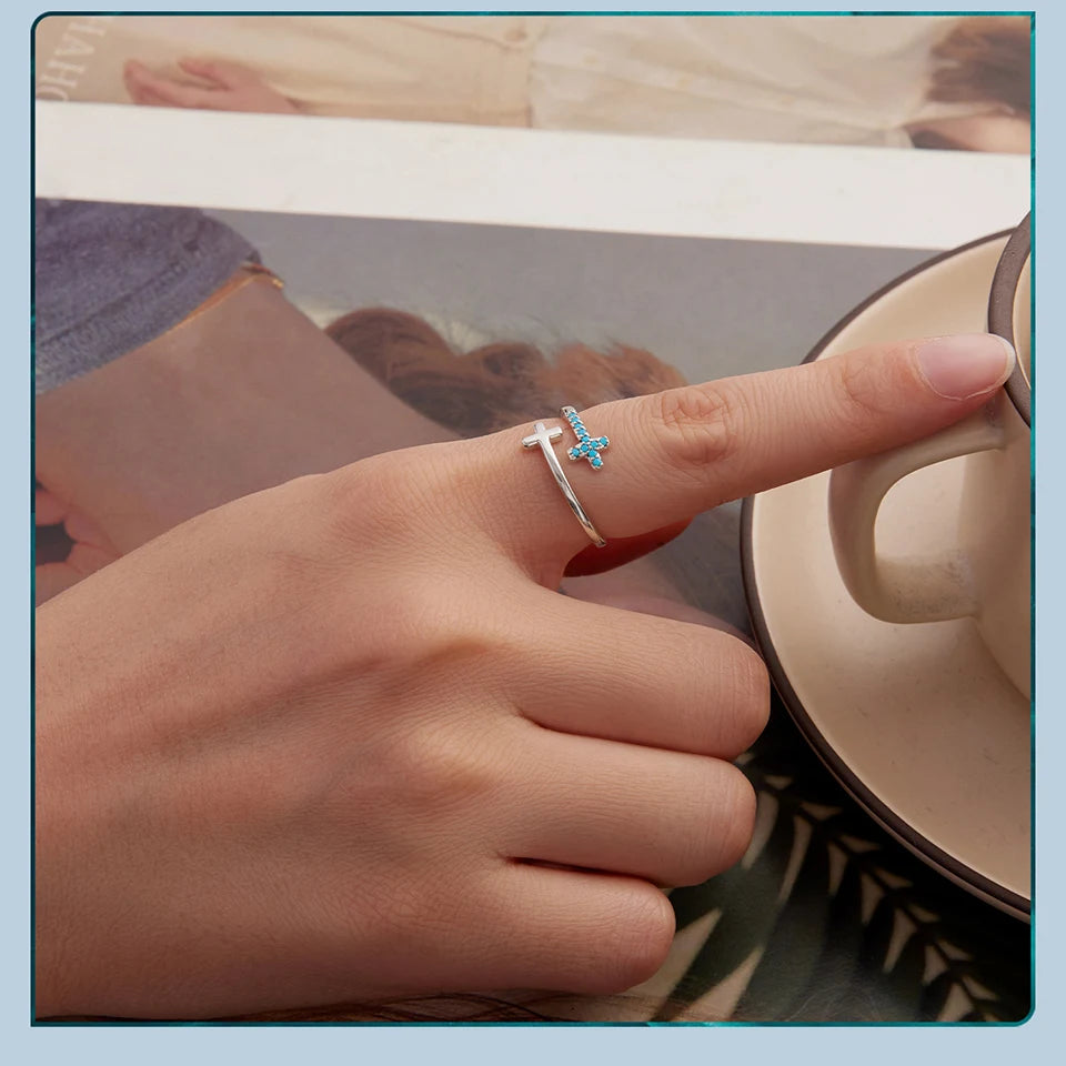 Turquoise Double Cross Open Ring