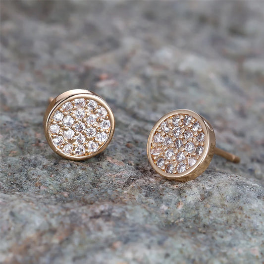 White Zircon Crystal Stud Earrings