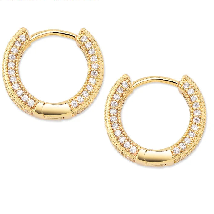 925 Sterling Silver Crystal Hoop Earrings for Women