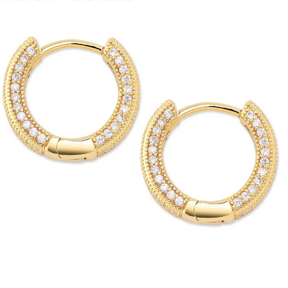 925 Sterling Silver Crystal Hoop Earrings for Women