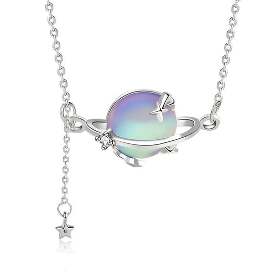 Moonlight Stone Planet Necklace for Women