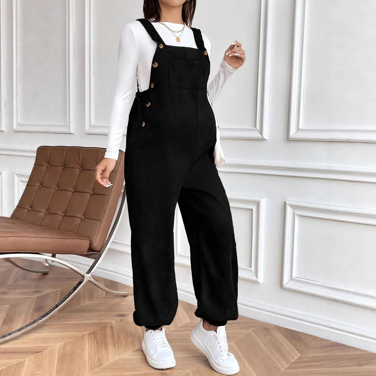 Adjustable Maternity Corduroy Overalls