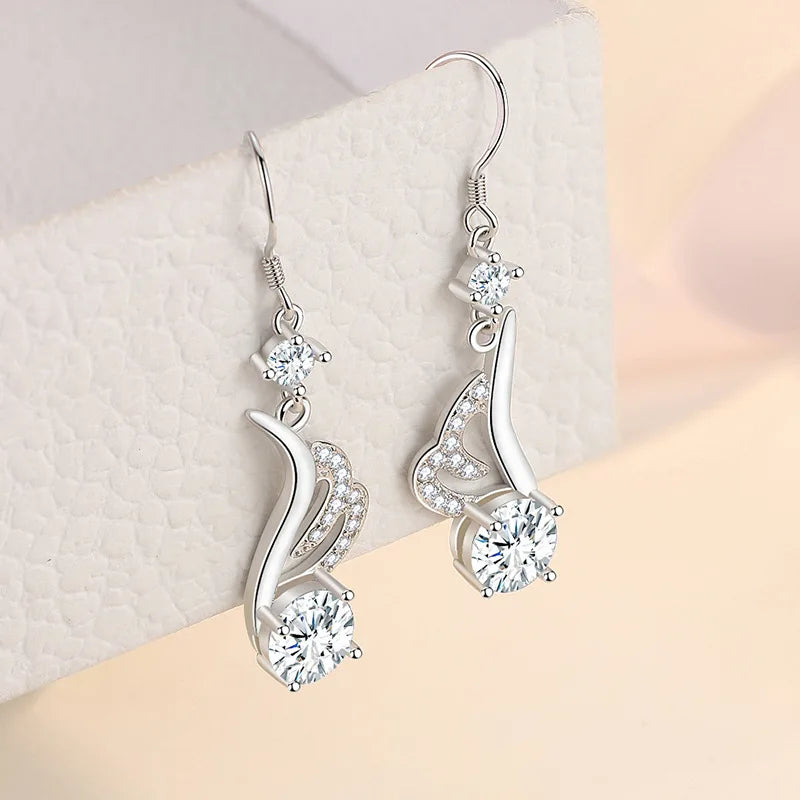 925 Sterling Silver Original Charm Double Hoop Earrings