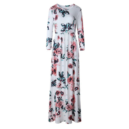 Pink Floral Boho Maxi Dress for Women 2025