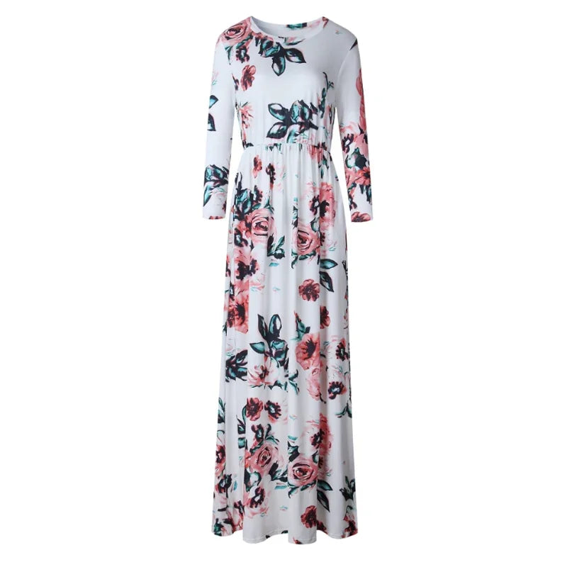 White Floral Boho Maxi Dress for Women 2025
