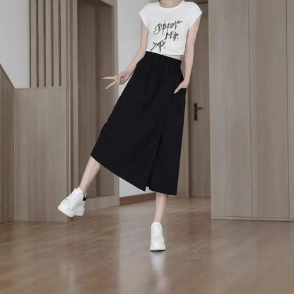 High Waist 7-Point Wide Leg Pants for Women