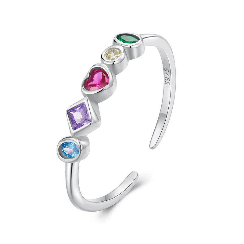 JEW003R 925 Sterling Silver Star CZ Engagement Ring for Women - Klixstore