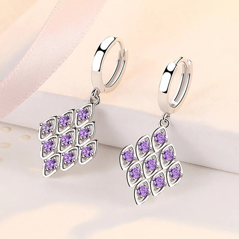925 Sterling Silver Charm Hoop Earrings
