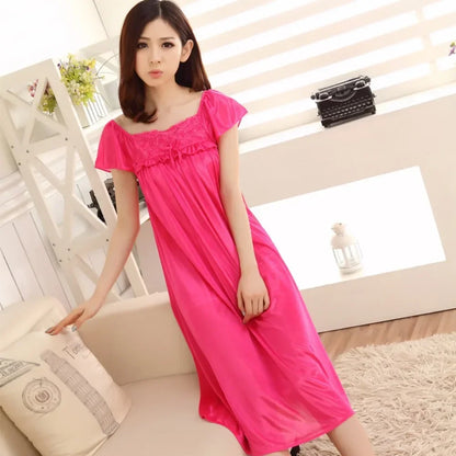 Plus Size Satin Silk Nightgown