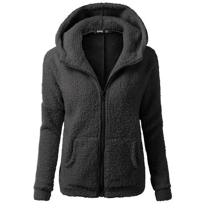 Women’s Warm Fleece Zip-Up Hoodie Coat