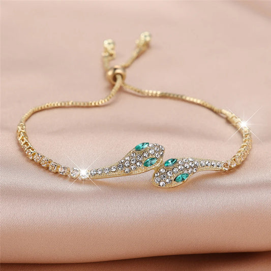 Zircon Snake Charm Bracelet