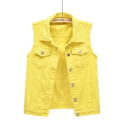 Vintage Sleeveless Denim Vest Women 2025