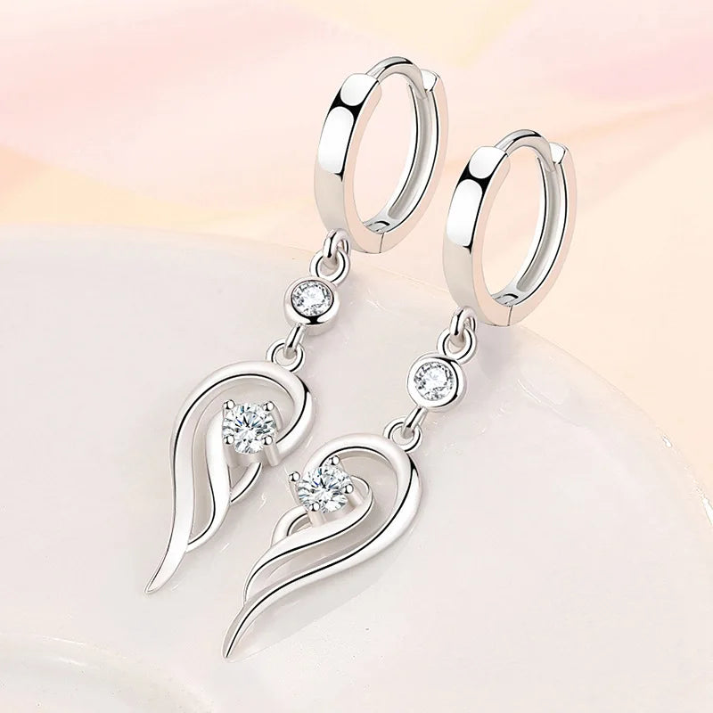 925 Sterling Silver Original Charm Double Hoop Earrings