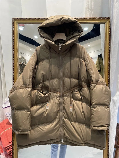 White Duck Down Jacket Casual Loose