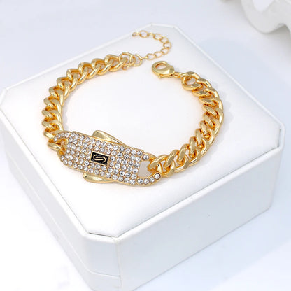 18K Gold Plated Monaco Cuban Chain Jewelry Set