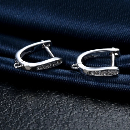 925 Sterling Silver Simulated Diamond Zircon Earrings for Women