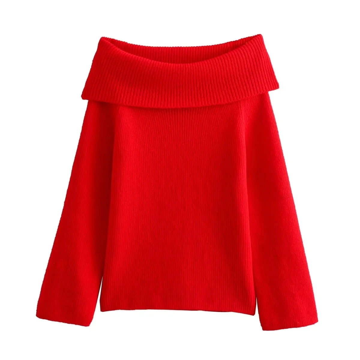 Off Shoulder Knitted Sweater for Women