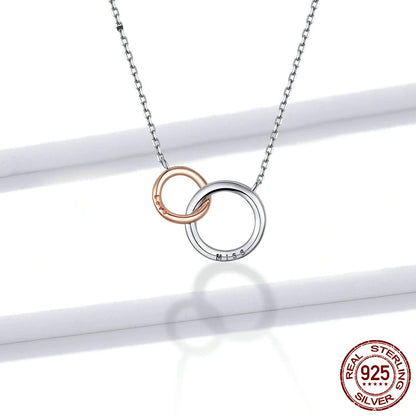 Double Circle Rose Gold Chain Necklace