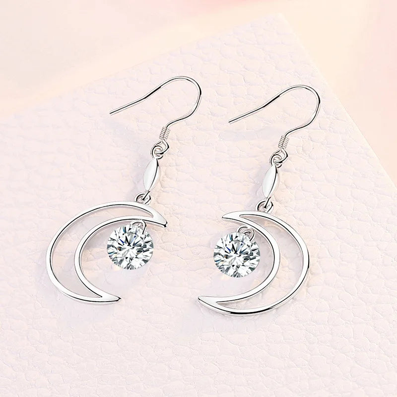 925 Sterling Silver Charm Hoop Earrings