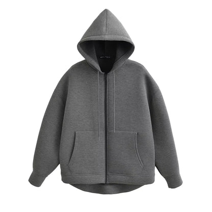 Women’s Gray Hooded Zip Jacket 2025