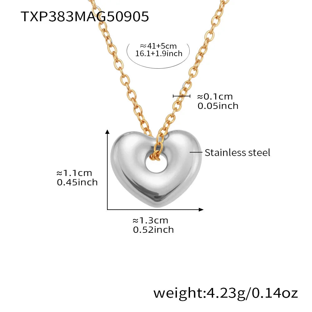 18k Gold Heart Pendant Jewelry Set for Women